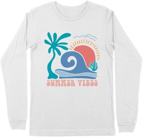 Retro Pastel Summer Vibes Kids Long Sleeve T-Shirt Youth in Kuwait