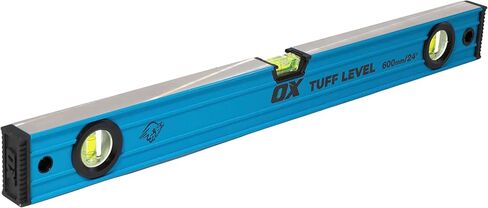 OX Tools OX-P503418 72-inch TUFF Level with Shock Resistant End Caps – Single Solid Piece Box Level Body to Keep Mud Out & Reinforced Vials 6 foot level Contractor Grade |Aluminum Box Level in Kuwait