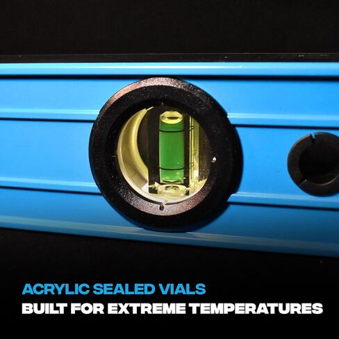 OX Tools OX-P503418 72-inch TUFF Level with Shock Resistant End Caps – Single Solid Piece Box Level Body to Keep Mud Out & Reinforced Vials 6 foot level Contractor Grade |Aluminum Box Level in Kuwait