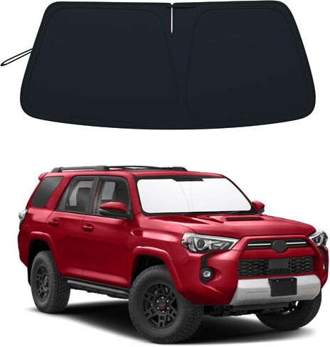 مظلة الزجاج الأمامي متوافقة مع 2018-2022 2023 2024 Jeep Wrangler JL/JLU و2020-2022 2023 2024 Jeep Gladiator JT تحجب الأشعة فوق البنفسجية وواقي الشمس قابل للطي للنافذة الأمامية وغطاء ظل الشمس in Kuwait