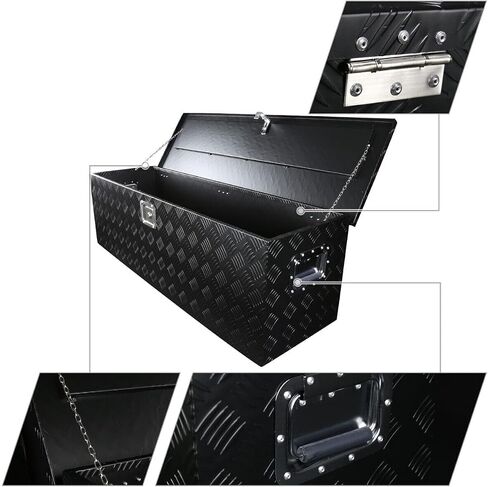Tool Box 44" Heavy Duty Black Aluminum Truck Storage+Handle Rear for Lincoln for Navigator 1998-2001,for Land Rover for Discovery 1997-2002 for Freelander 2002 for Rover 1995-2002 in Saudi Arabia