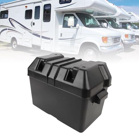 Haofy Marine Battery Box Heavy Duty ABS Construction, Fits Batteries 325x195x185mm Shockproof Weatherproof Enclosure for RV Boat Trailer Batteries in Saudi Arabia