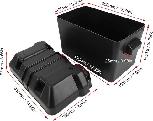 Haofy Marine Battery Box Heavy Duty ABS Construction, Fits Batteries 325x195x185mm Shockproof Weatherproof Enclosure for RV Boat Trailer Batteries in Saudi Arabia