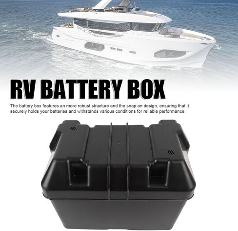 Haofy Marine Battery Box Heavy Duty ABS Construction, Fits Batteries 325x195x185mm Shockproof Weatherproof Enclosure for RV Boat Trailer Batteries in Saudi Arabia