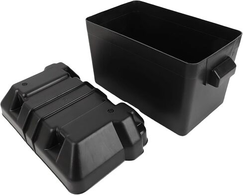 Haofy Marine Battery Box Heavy Duty ABS Construction, Fits Batteries 325x195x185mm Shockproof Weatherproof Enclosure for RV Boat Trailer Batteries in Saudi Arabia