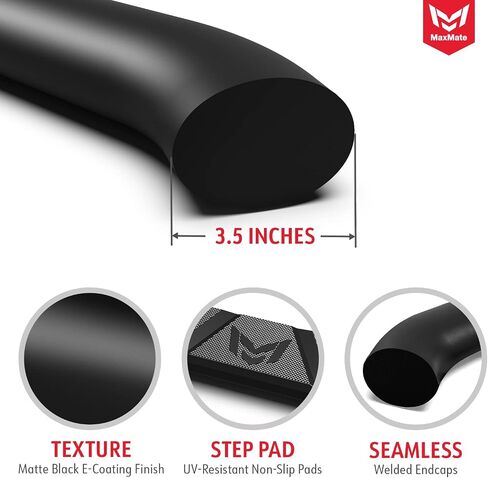 Maxmate 3.5 "BAR NERF BAR الجانبية البيضاوي خطوات متوافقة مع 2015-2025 FORD F-150 ؛ 2022-2025 F-150 Lightning ؛ 2017-2025 F-250 F-350 Super Duty | Supercrew CAB in Saudi Arabia