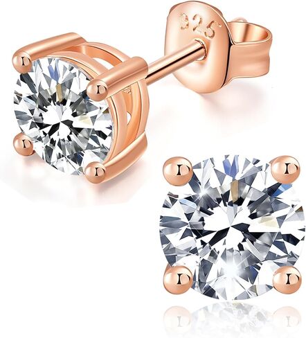 IMOLOVE Moissanite Stud Earrings with 1-3CT D Color Round Cut Lab Created Moissanite Earrings in Sterling Silver Trendy Earrings for Women Men in Saudi Arabia