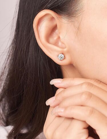 IMOLOVE Moissanite Stud Earrings with 1-3CT D Color Round Cut Lab Created Moissanite Earrings in Sterling Silver Trendy Earrings for Women Men in Saudi Arabia