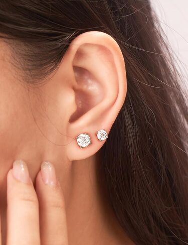 IMOLOVE Moissanite Stud Earrings with 1-3CT D Color Round Cut Lab Created Moissanite Earrings in Sterling Silver Trendy Earrings for Women Men in Saudi Arabia
