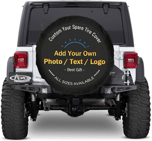 Generic Custom Spare Tire Cover - Personalized Spare Tire Cover with Backup Camera Hole - Customize Wheel Cover with Photo or Text - Universal Size Fit for Jeep Trailer Camper RV Wheel Covers in Saudi Arabia