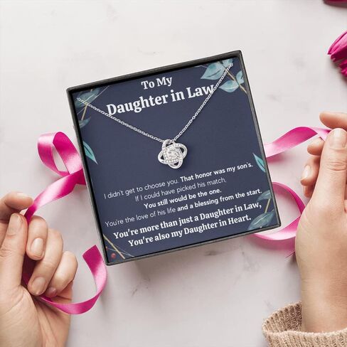 OC9 Gifts Daughter In Law Gift Necklace from Mother In Law | Honor Pendant with Message Card & Box | Bonus Daughters Jewelry for Birthday, Wedding, & Special Occasion in Kuwait