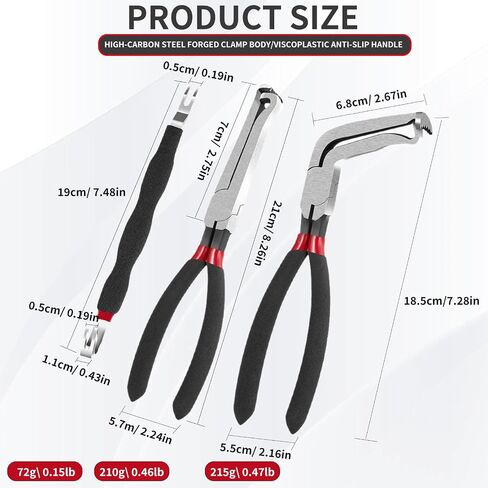 3Pcs Car Electrical Disconnect Pliers Set,1pcs Straight &1pcs 60 Degree &1pcs Electrical Connector Separator, Fuel Line Disconnect Tool Set, Premium Electrical Plug Disconnect Pliers tool in Kuwait