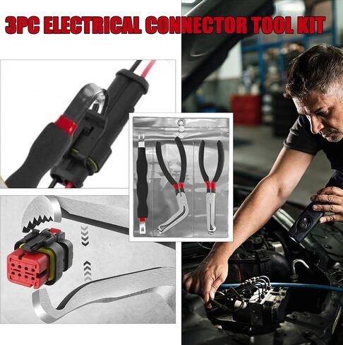 3Pcs Car Electrical Disconnect Pliers Set,1pcs Straight &1pcs 60 Degree &1pcs Electrical Connector Separator, Fuel Line Disconnect Tool Set, Premium Electrical Plug Disconnect Pliers tool in Kuwait