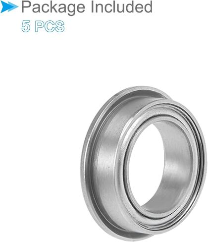 Flange Ball Bearing, MF105ZZ Model 5mm ID 10mm OD 4mm Thick, Chrome Steel Double Shield Bearings - (Applications: for Motor Skateboards Roller Wheels), 5 - Pieces in Saudi Arabia