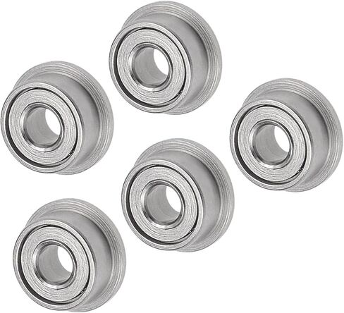 Flange Ball Bearing, MF105ZZ Model 5mm ID 10mm OD 4mm Thick, Chrome Steel Double Shield Bearings - (Applications: for Motor Skateboards Roller Wheels), 5 - Pieces in Saudi Arabia