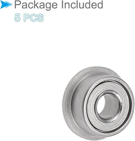 Flange Ball Bearing, MF105ZZ Model 5mm ID 10mm OD 4mm Thick, Chrome Steel Double Shield Bearings - (Applications: for Motor Skateboards Roller Wheels), 5 - Pieces in Saudi Arabia