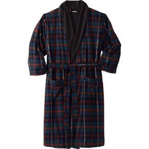 KingSize Men's Big & Tall Jersey-Lined Flannel Robe in Saudi Arabia