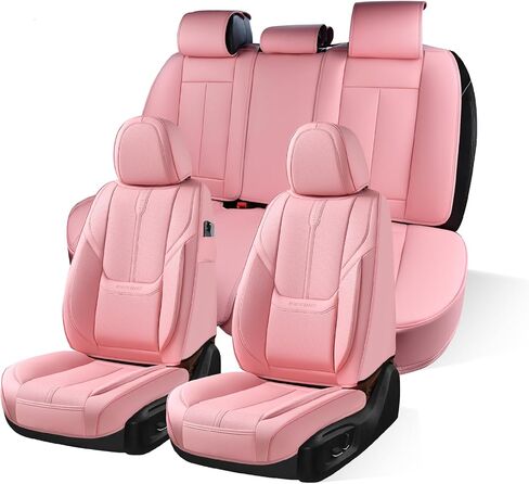 Car Seat Covers, Nappa Leather Car Seat Covers, Waterproof Automotive Seat Covers with Airbag Compatible, Universal Car Seat Protector Fit for Most SUV Sedans Trucks (Light Beige, Full) in Saudi Arabia