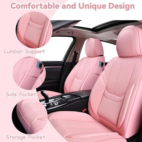 Car Seat Covers, Nappa Leather Car Seat Covers, Waterproof Automotive Seat Covers with Airbag Compatible, Universal Car Seat Protector Fit for Most SUV Sedans Trucks (Light Beige, Full) in Saudi Arabia