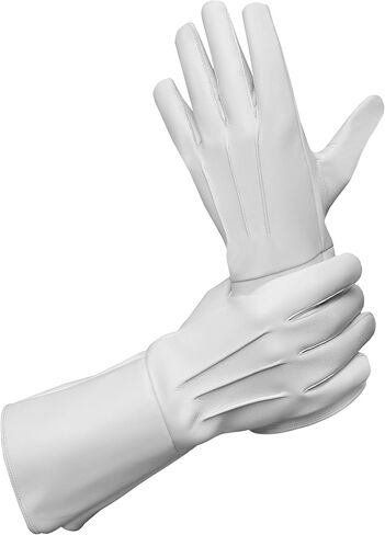 Men's Long Leather Gloves Medieval Renaissance Cosplay Swordsman Steampunk Unlined Leather Gauntlets in Kuwait