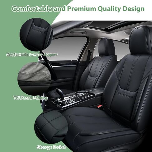 Car Seat Covers, Nappa Leather Car Seat Covers, Waterproof Automotive Seat Covers with Airbag Compatible, Universal Car Seat Protector Fit for Most SUV Sedans Trucks (Light Beige, Full) in Saudi Arabia