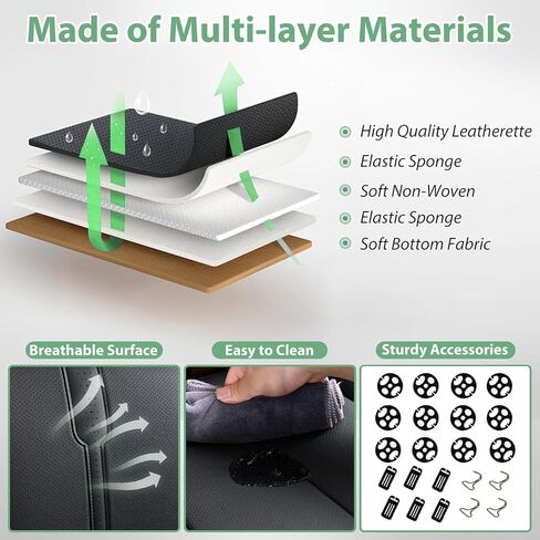 Car Seat Covers, Nappa Leather Car Seat Covers, Waterproof Automotive Seat Covers with Airbag Compatible, Universal Car Seat Protector Fit for Most SUV Sedans Trucks (Light Beige, Full) in Saudi Arabia