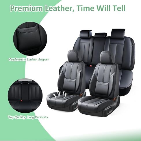 Car Seat Covers, Nappa Leather Car Seat Covers, Waterproof Automotive Seat Covers with Airbag Compatible, Universal Car Seat Protector Fit for Most SUV Sedans Trucks (Light Beige, Full) in Saudi Arabia