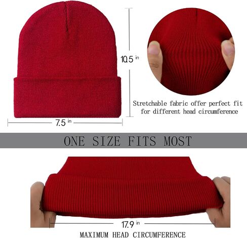 ZOORON 1&2 Pack Beanie للرجال والنساء قبعات صغيرة مترهلة قبعات شتوية متماسكة قبعة تزلج ناعمة للجنسين in Kuwait