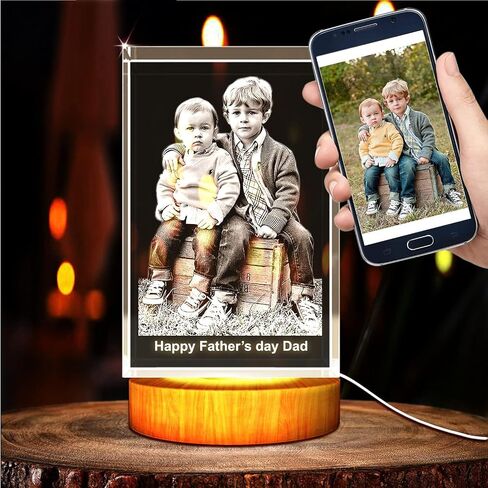 Personalized 3D Holographic Photo Etched Engraved Inside The Crystal : Birthday, Wedding Gift, Memorial, Mother's Day, Valentine's, Christmas, Small Rectangle (1.96" x 3.14" x 1.96") in Saudi Arabia