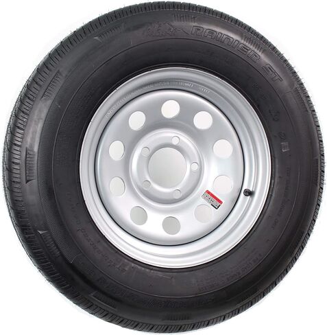إطار مقطورة شعاعي ecustomrim على حافة ST205/75R14 205/75-14 نطاق الحمل C 5 Lug Silver Modular Wheel - 6 سنوات ضمان مع الطريق المجاني in Saudi Arabia
