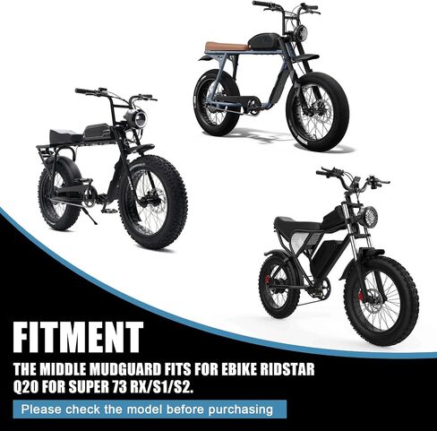 Middle Mudguard for Super 73, PSLER Motorcycle Middle Mud Guard for Ebike Ridstar Q20 for Super 73 RX/S1/S2 in Saudi Arabia