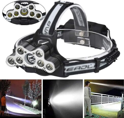 Headlamp -Modes Super Bright Headlamp with Rechargeable Batteries, Waterproof, Lightweight Camping Outdoor Sports Headlight in Saudi Arabia