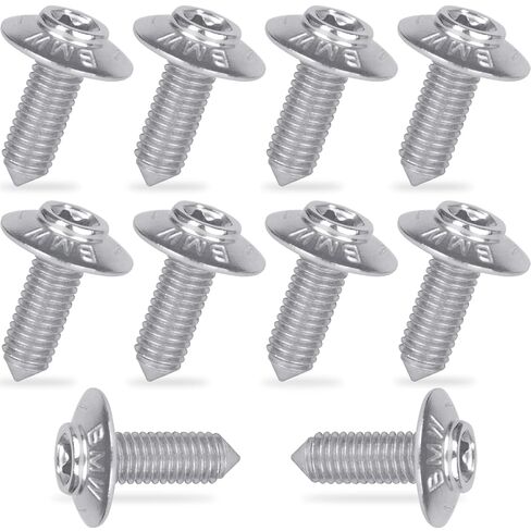 10PCS Fairing Bolt Kit for BMW M5*14/14.5/16/ 17.5/20 Motorbike Fairing Screws Universal Fits for S1000R S1000RR S1000XR R1200GS LC ADV R1250GS R1200RT R1250 F750GS F850GS F900R (Chrome, M5 x 12) in Kuwait
