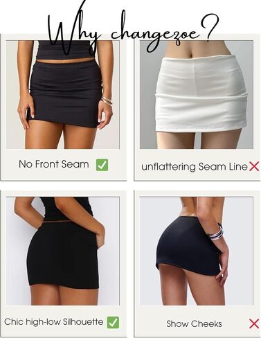 Women's Mini Skorts Mid-Low Rise Mini Skirt with Shorts Side Slit Sexy Summer Skirts in Saudi Arabia