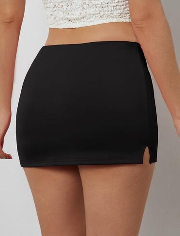 Women's Mini Skorts Mid-Low Rise Mini Skirt with Shorts Side Slit Sexy Summer Skirts in Saudi Arabia