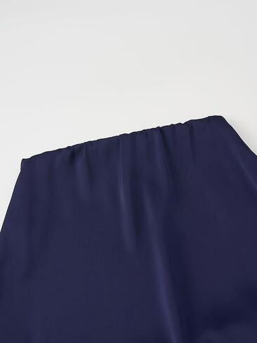 Misschen Women's High Chaxi Skirt ، ساتان A-Line ، حزام مرن مرن in Kuwait