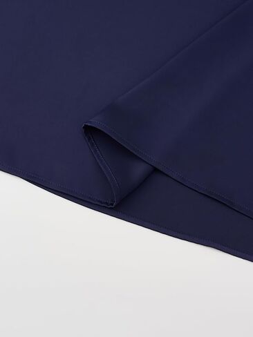 Misschen Women's High Chaxi Skirt ، ساتان A-Line ، حزام مرن مرن in Kuwait