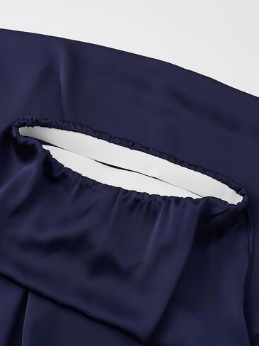 Misschen Women's High Chaxi Skirt ، ساتان A-Line ، حزام مرن مرن in Kuwait