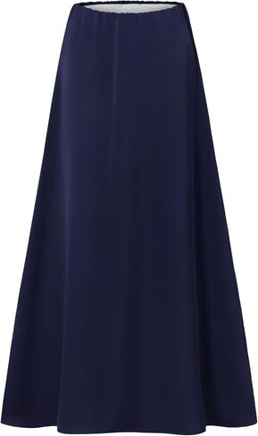 Misschen Women's High Chaxi Skirt ، ساتان A-Line ، حزام مرن مرن in Kuwait