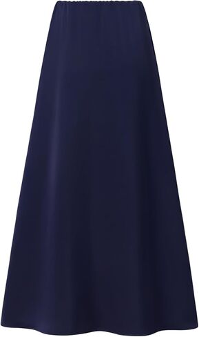Misschen Women's High Chaxi Skirt ، ساتان A-Line ، حزام مرن مرن in Kuwait