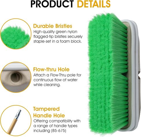 Nanoskin Large Bi-Level Vehicle Wash Brush with Soft Nylon Bristles – Ultimate Truck, Van, and RV Cleaning Tool, Ergonomic Design for Professional Detailing, Scratch-Free, Efficient 12-inch Reach in Kuwait