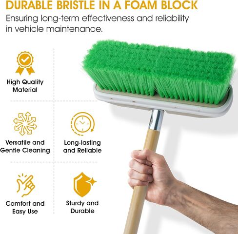 Nanoskin Large Bi-Level Vehicle Wash Brush with Soft Nylon Bristles – Ultimate Truck, Van, and RV Cleaning Tool, Ergonomic Design for Professional Detailing, Scratch-Free, Efficient 12-inch Reach in Kuwait