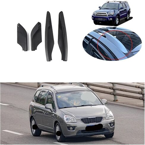 متوافق مع Kia Carens Un Rondo 2007 ~ 2012 2011 2010 رف سقف حامل الأمتعة الأسود غلاف القشرة القبض على القضبان القضبان الجانبية البارات (الخلف اليسار) in Kuwait