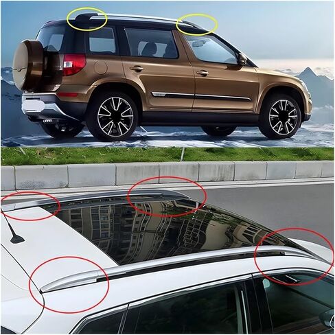 متوافق مع Kia Carens Un Rondo 2007 ~ 2012 2011 2010 رف سقف حامل الأمتعة الأسود غلاف القشرة القبض على القضبان القضبان الجانبية البارات (الخلف اليسار) in Kuwait