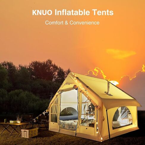 خيمة قابلة للنفخ للتخييم 2/4/6 أشخاص، خيم هواء كبيرة قابلة للنفخ، لا حاجة إلى تجميع خيمة فاخرة، 10 × 7.2 قدم أكسفورد مقاوم للماء in Kuwait
