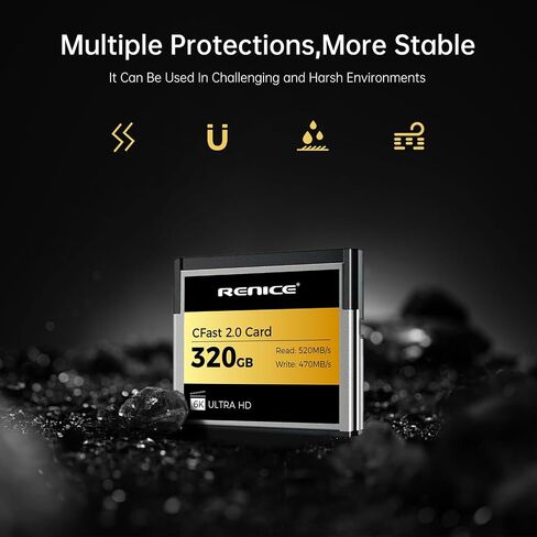 RENICE 640GB Professional CFast 2.0 Memory Card- up to 520MB/s Read Speed-6K HD Video Recording- for Photographers in Saudi Arabia