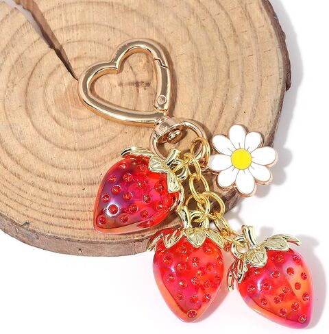 Fruit Bag Purse Charms Keychains - Cute Apple Pear Lemon Cherry Strawberry Keychain Purse Bag Charm Gifts for Women in Kuwait