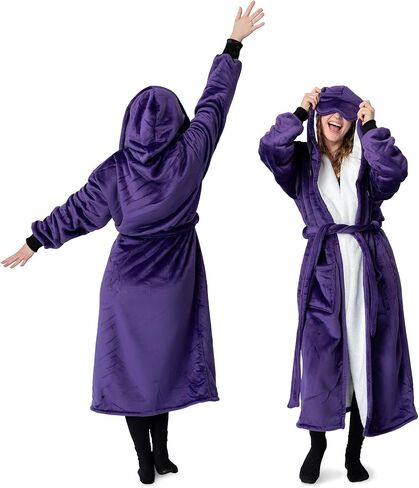 Big Bannet Co® Hideout Robe ™ | شيربا رداء | أردية فاخرة للنساء والرجال | ناعمة المنازل من أجل الراحة النهائية | مقنع in Kuwait