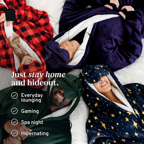 Big Bannet Co® Hideout Robe ™ | شيربا رداء | أردية فاخرة للنساء والرجال | ناعمة المنازل من أجل الراحة النهائية | مقنع in Kuwait