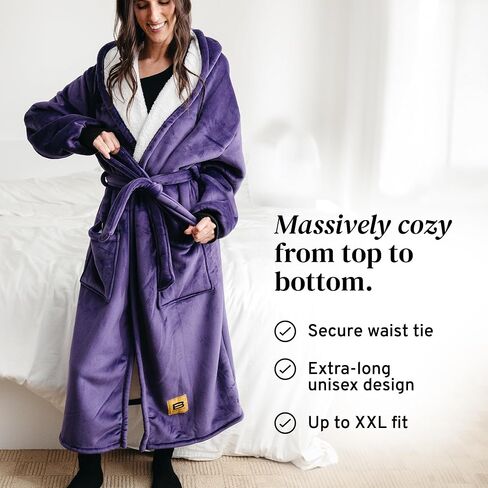 Big Bannet Co® Hideout Robe ™ | شيربا رداء | أردية فاخرة للنساء والرجال | ناعمة المنازل من أجل الراحة النهائية | مقنع in Kuwait